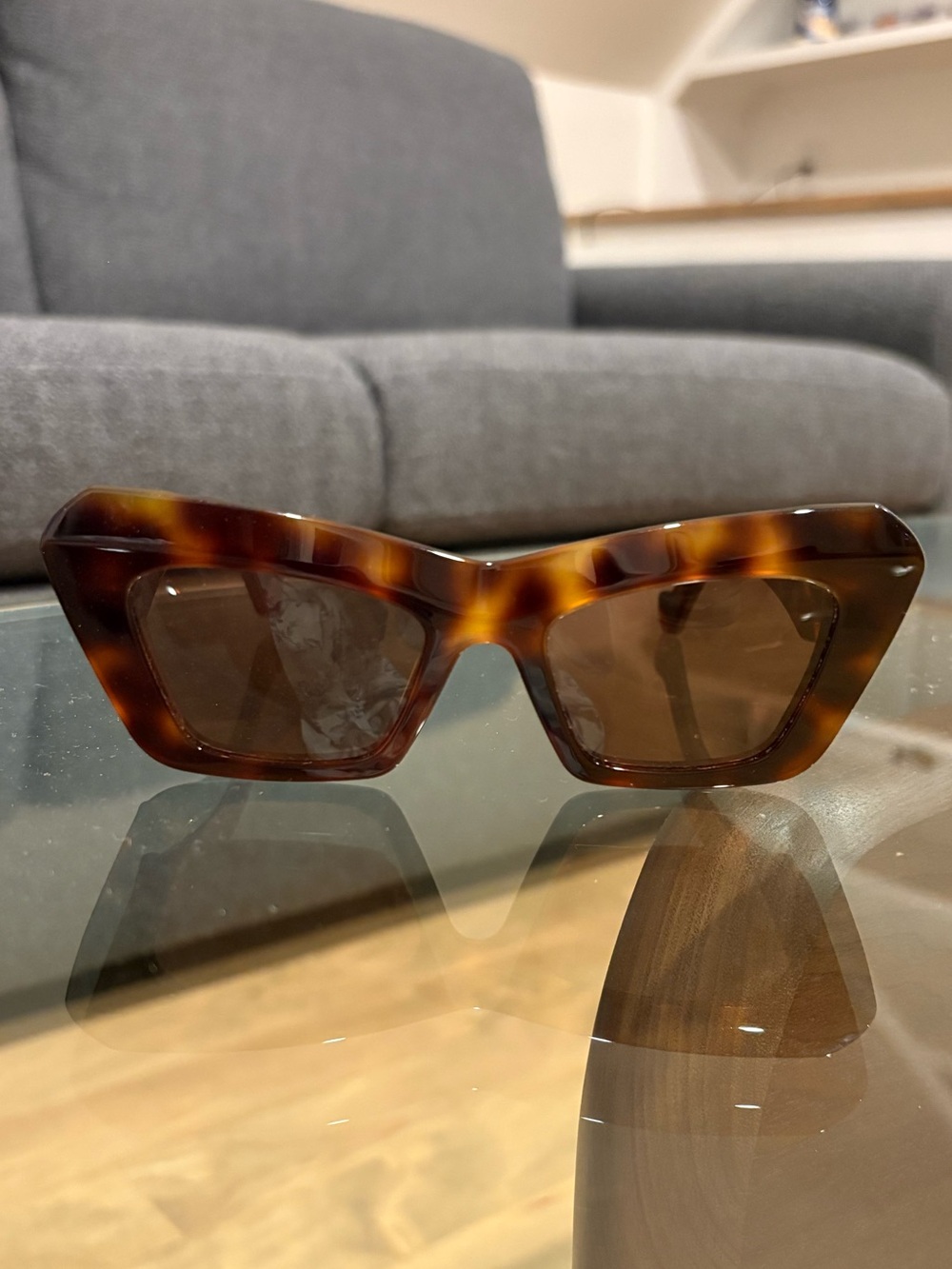 Loewe Tortoiseshell Brown & Gold Oversized Square Sunglasses - Picture 3 of 9
